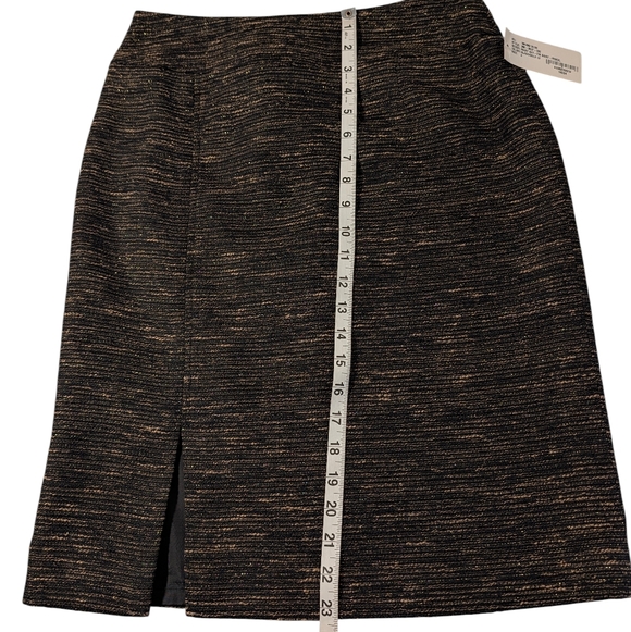 Mary Kay By Twinhill Black and Gold Pencil Skirt Size 6 - Picture 8 of 10